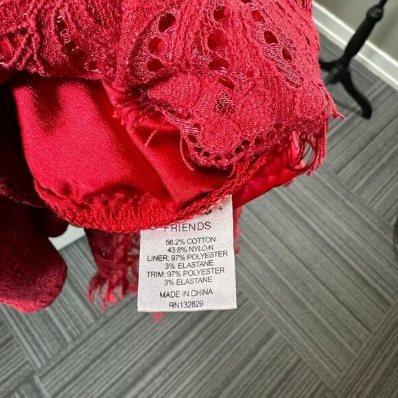 Lovers & Friends red lace SKYLIGHT DRESS with lace up back. - Picture 12 of 12